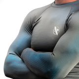 Hayabusa Fusion Langarm Rashguard - Grau / Aquablau
