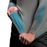 Hayabusa Fusion Langarm Rashguard - Grau / Aquablau