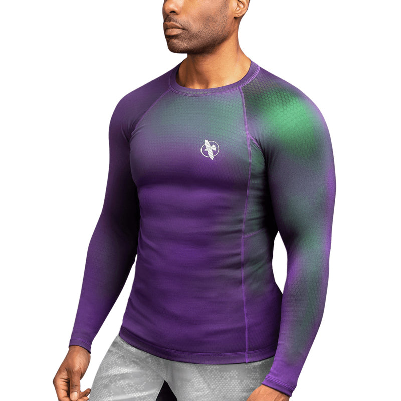 Hayabusa Fusion Langarm Rashguard - Lila / Grün