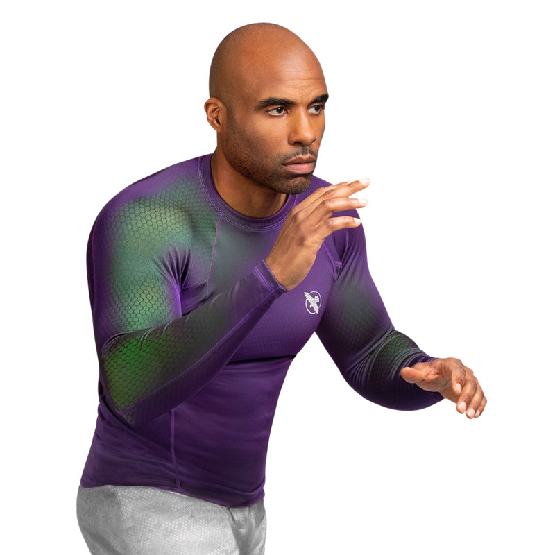 Hayabusa Fusion Langarm Rashguard - Lila / Grün
