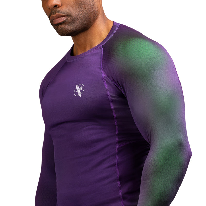 Hayabusa Fusion Langarm Rashguard - Lila / Grün