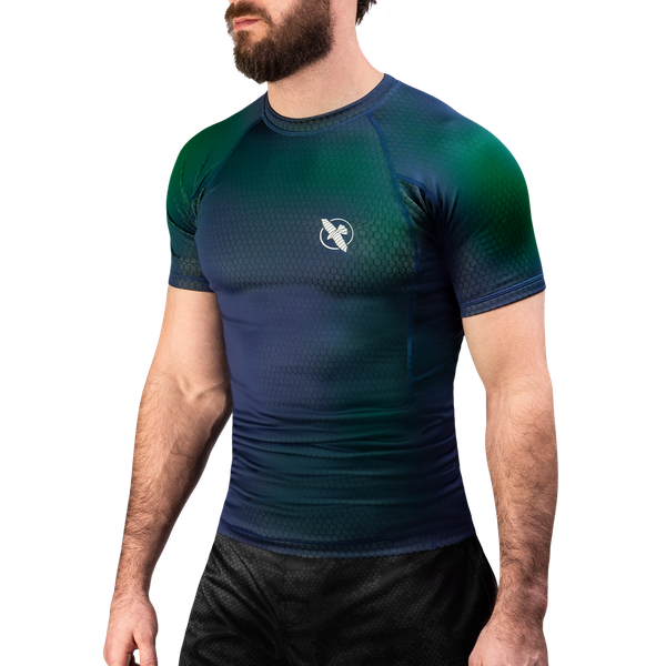 Hayabusa Fusion Kurzarm Rashguard - Blau / Grün