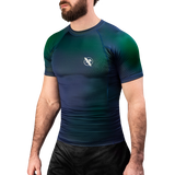 Hayabusa Fusion Kurzarm Rashguard - Blau / Grün