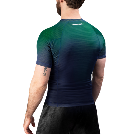 Hayabusa Fusion Kurzarm Rashguard - Blau / Grün