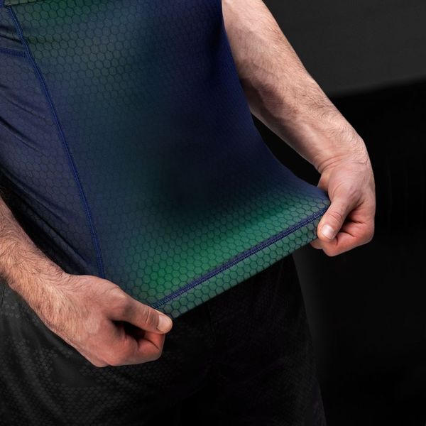 Hayabusa Fusion Kurzarm Rashguard - Blau / Grün