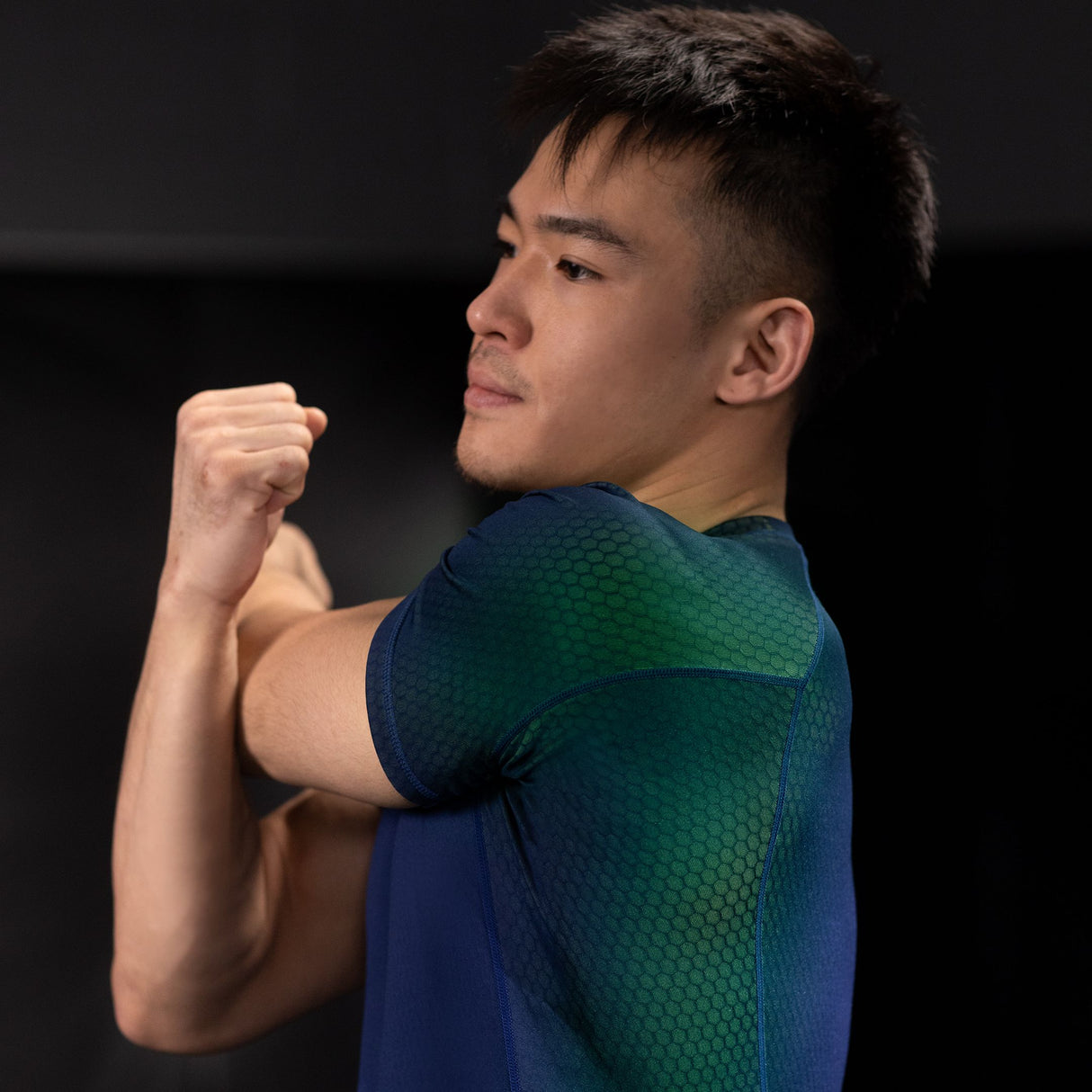 Hayabusa Fusion Kurzarm Rashguard - Blau / Grün