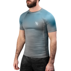 Hayabusa Fusion Kurzarm Rashguard - Grau / Aquablau