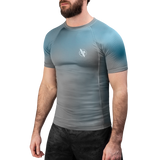 Hayabusa Fusion Kurzarm Rashguard - Grau / Aquablau