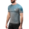 Hayabusa Fusion Kurzarm Rashguard - Grau / Aquablau