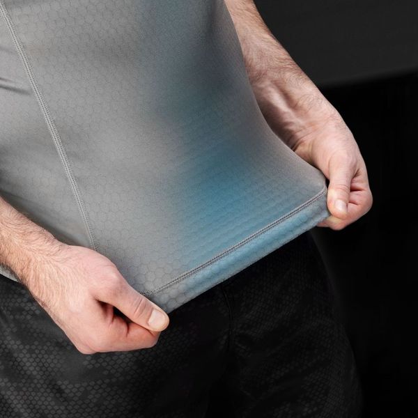Hayabusa Fusion Kurzarm Rashguard - Grau / Aquablau