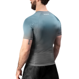 Hayabusa Fusion Kurzarm Rashguard - Grau / Aquablau