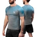 Hayabusa Fusion Kurzarm Rashguard - Grau / Aquablau