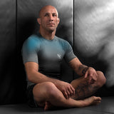 Hayabusa Fusion Kurzarm Rashguard - Grau / Aquablau