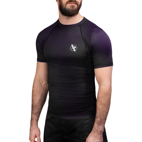 Hayabusa Fusion Kurzarm Rashguard - Schwarz / Lila