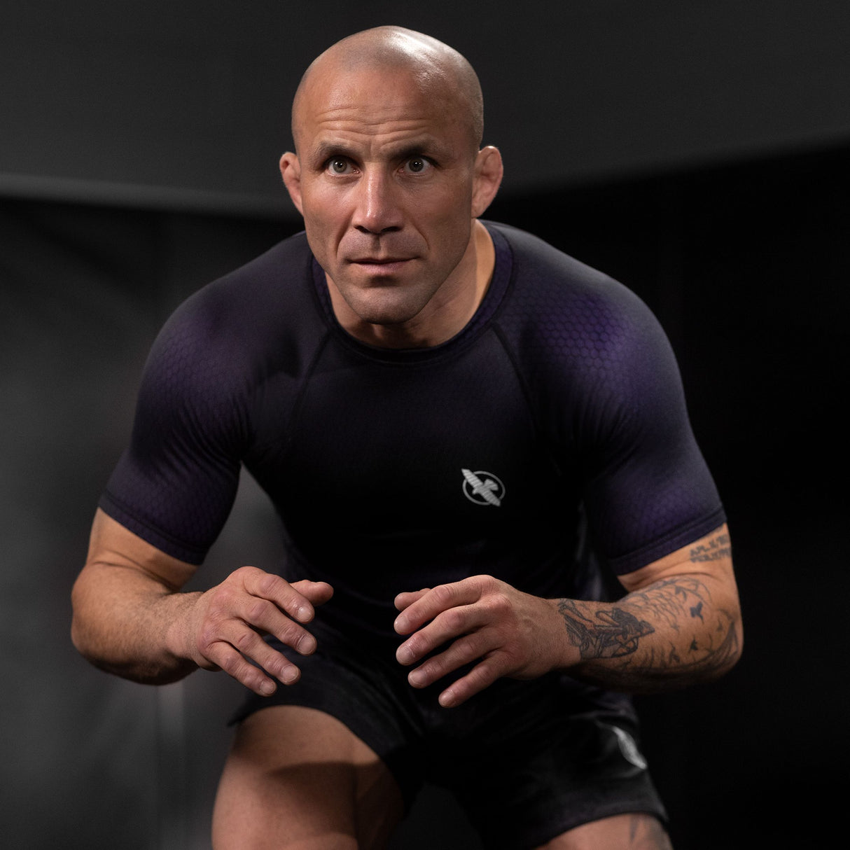 Hayabusa Fusion Kurzarm Rashguard - Schwarz / Lila