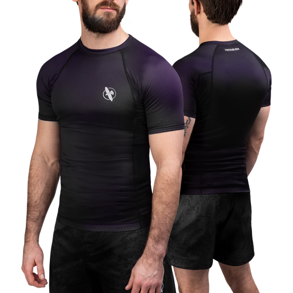Hayabusa Fusion Kurzarm Rashguard - Schwarz / Lila