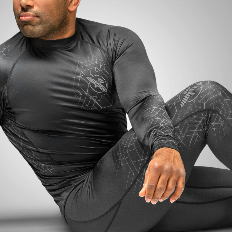 Hayabusa Geo Jiu Jitsu Spats - Schwarz / Grau