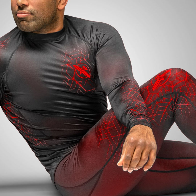 Hayabusa Geo Jiu Jitsu Spats - Schwarz / Rot