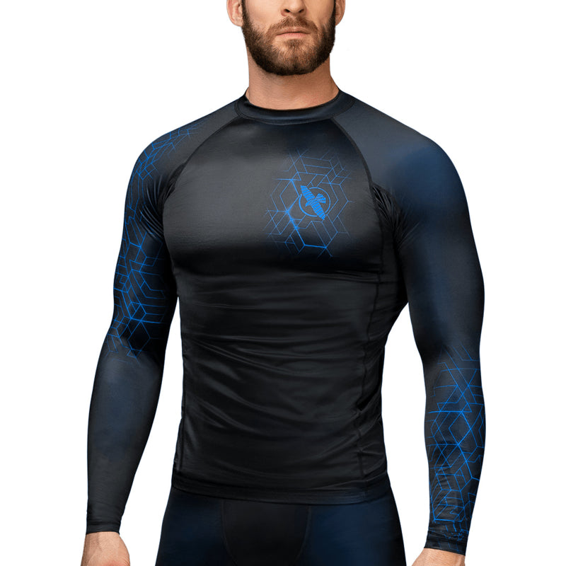 Hayabusa Geo Langarm Rashguard - Schwarz / Blau