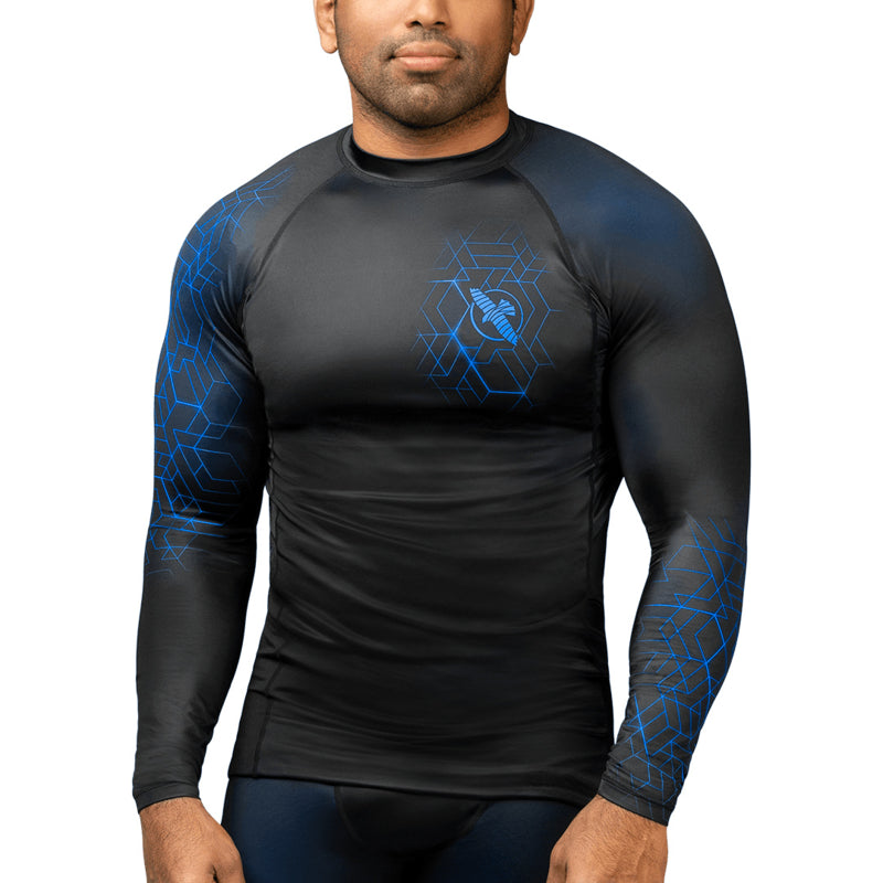 Hayabusa Geo Langarm Rashguard - Schwarz / Blau