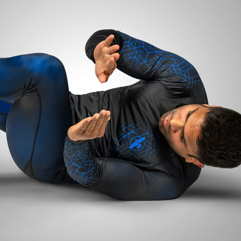 Hayabusa Geo Langarm Rashguard - Schwarz / Blau