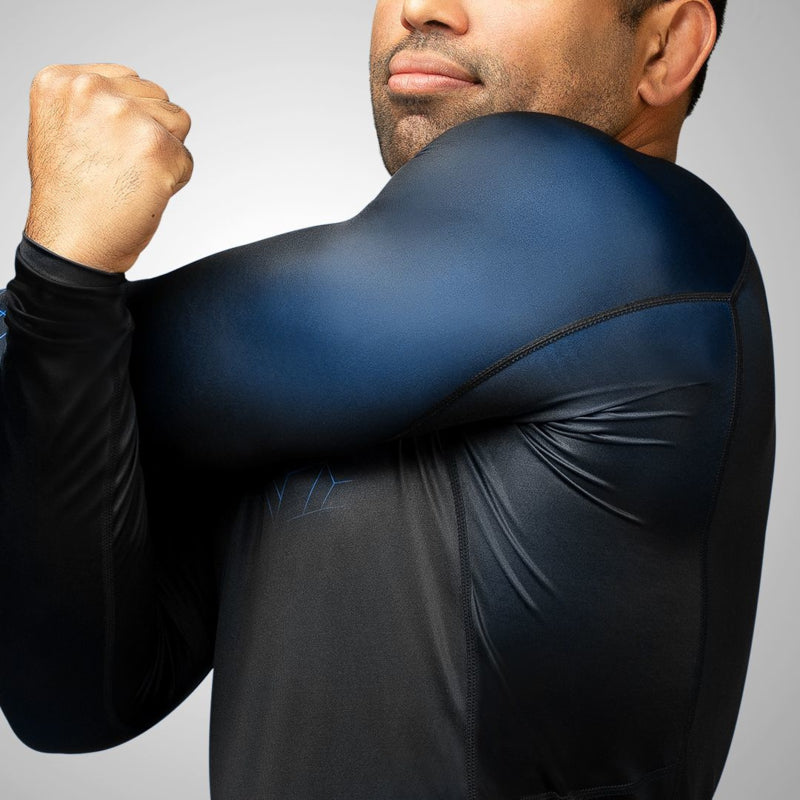 Hayabusa Geo Langarm Rashguard - Schwarz / Blau