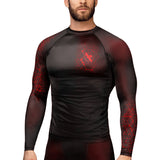 Hayabusa Geo Langarm Rashguard - Schwarz / Rot