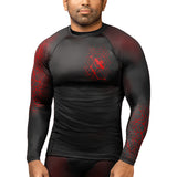 Hayabusa Geo Langarm Rashguard - Schwarz / Rot