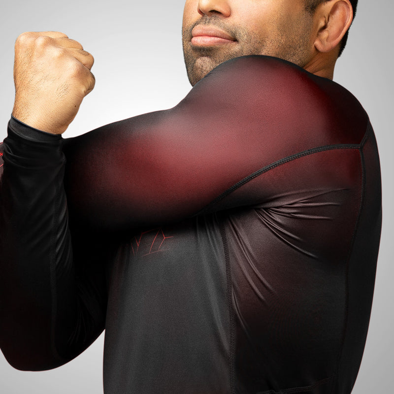 Hayabusa Geo Langarm Rashguard - Schwarz / Rot