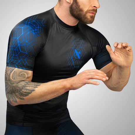 Hayabusa Geo Kurzarm Rashguard - Schwarz / Blau