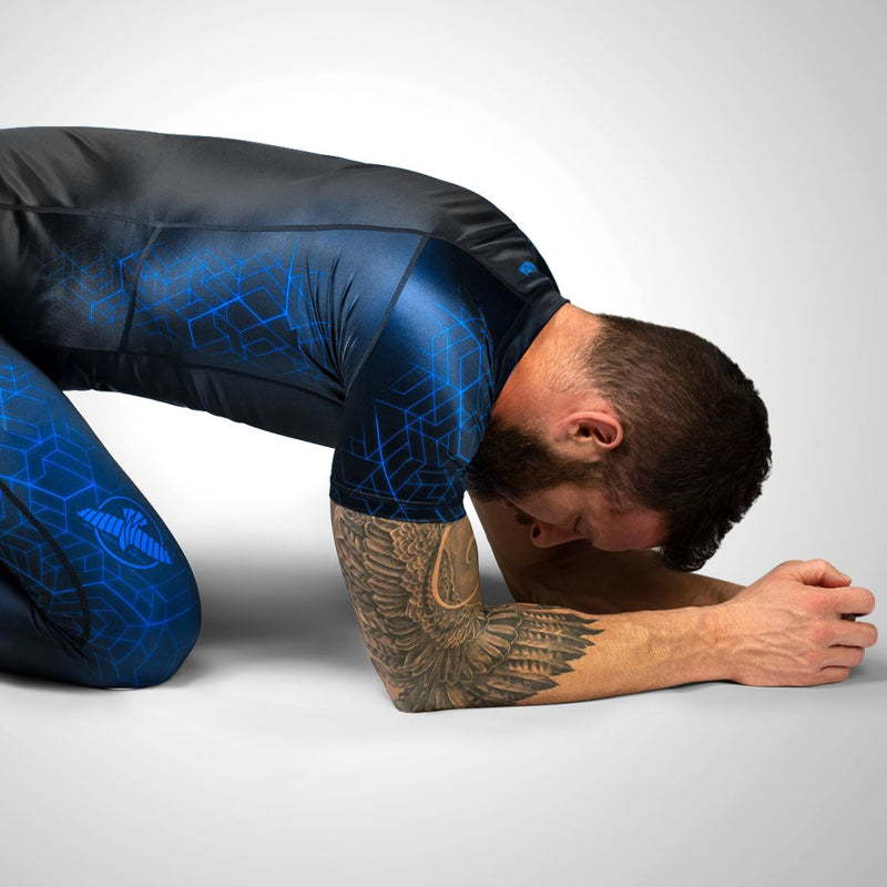 Hayabusa Geo Kurzarm Rashguard - Schwarz / Blau