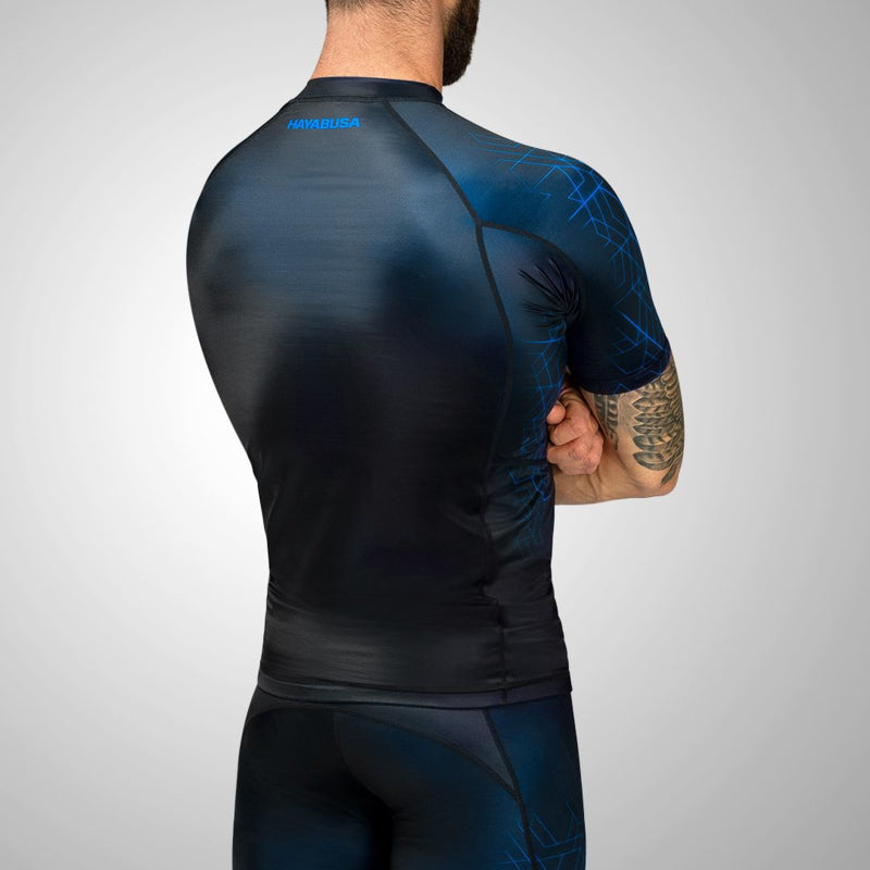 Hayabusa Geo Kurzarm Rashguard - Schwarz / Blau