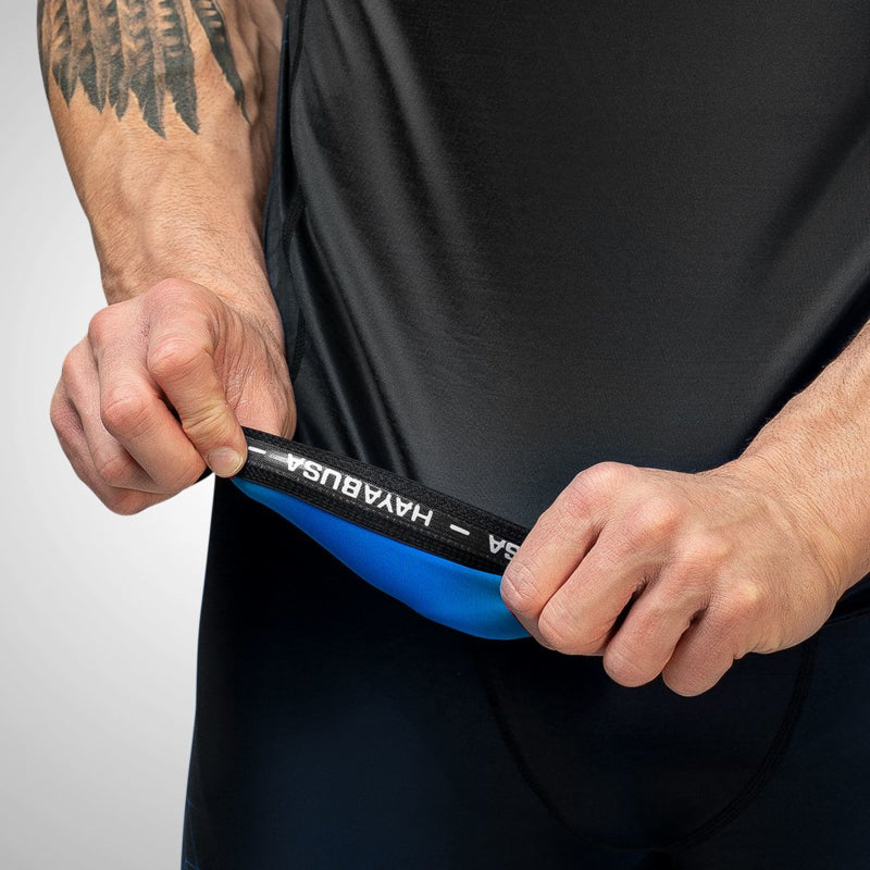 Hayabusa Geo Kurzarm Rashguard - Schwarz / Blau
