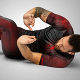 Hayabusa Geo Kurzarm Rashguard - Schwarz / Rot
