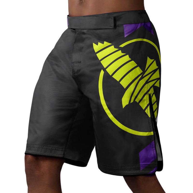Hayabusa Icon Fight Shorts - Schwarz / Neon