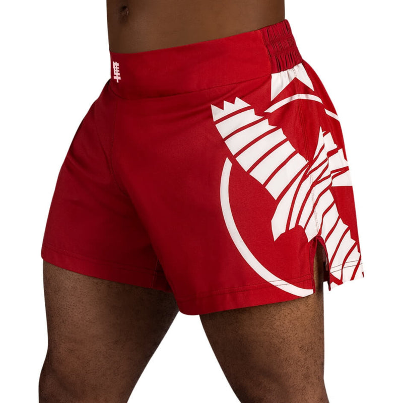 Hayabusa Icon Kickboxing Shorts - Rot / Weiß