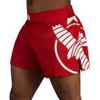Hayabusa Icon Kickboxing Shorts - Rot / Weiß