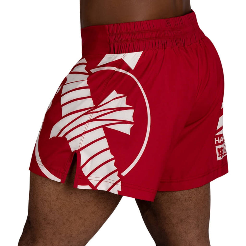 Hayabusa Icon Kickboxing Shorts - Rot / Weiß