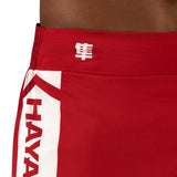 Hayabusa Icon Kickboxing Shorts - Rot / Weiß