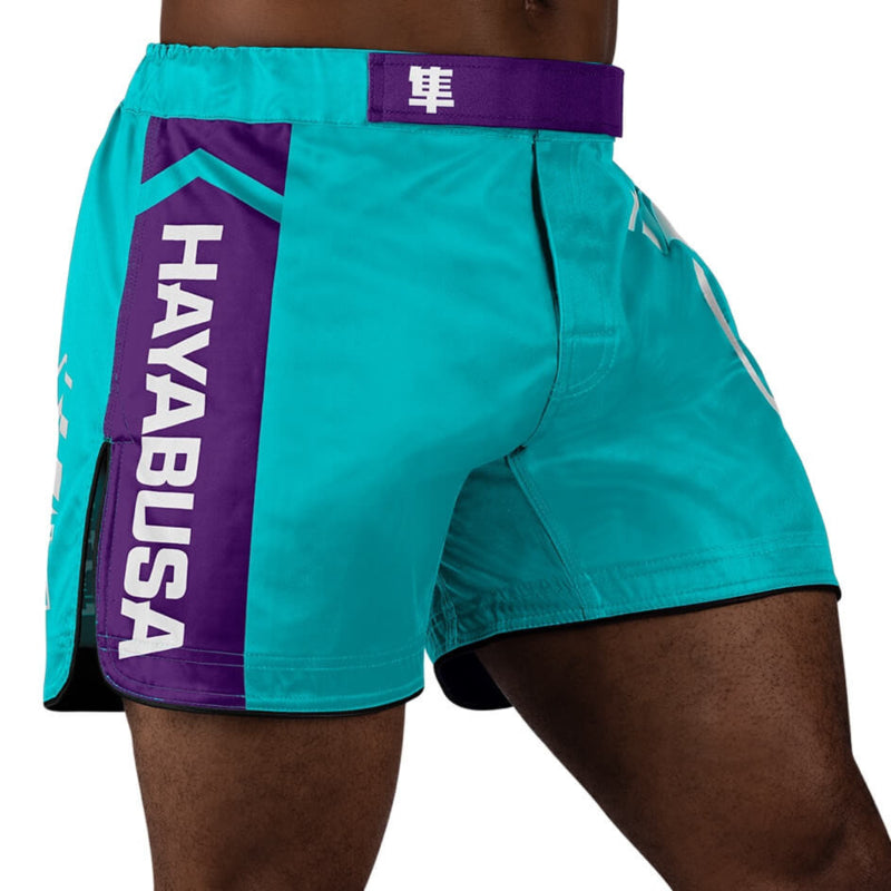 Hayabusa Icon Mid-Length Fight Shorts - Teal / Weiß