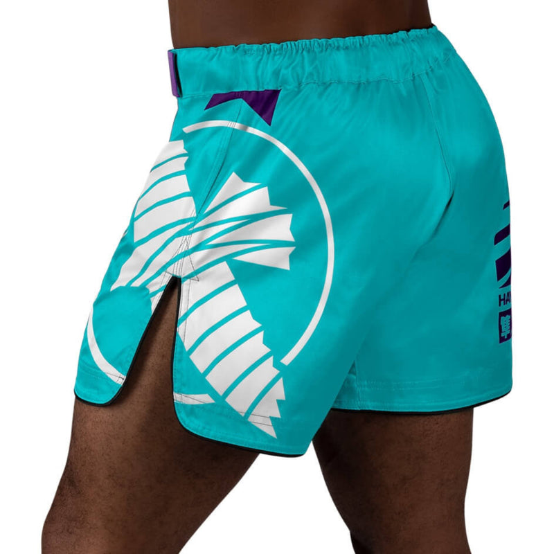 Hayabusa Icon Mid-Length Fight Shorts - Teal / Weiß