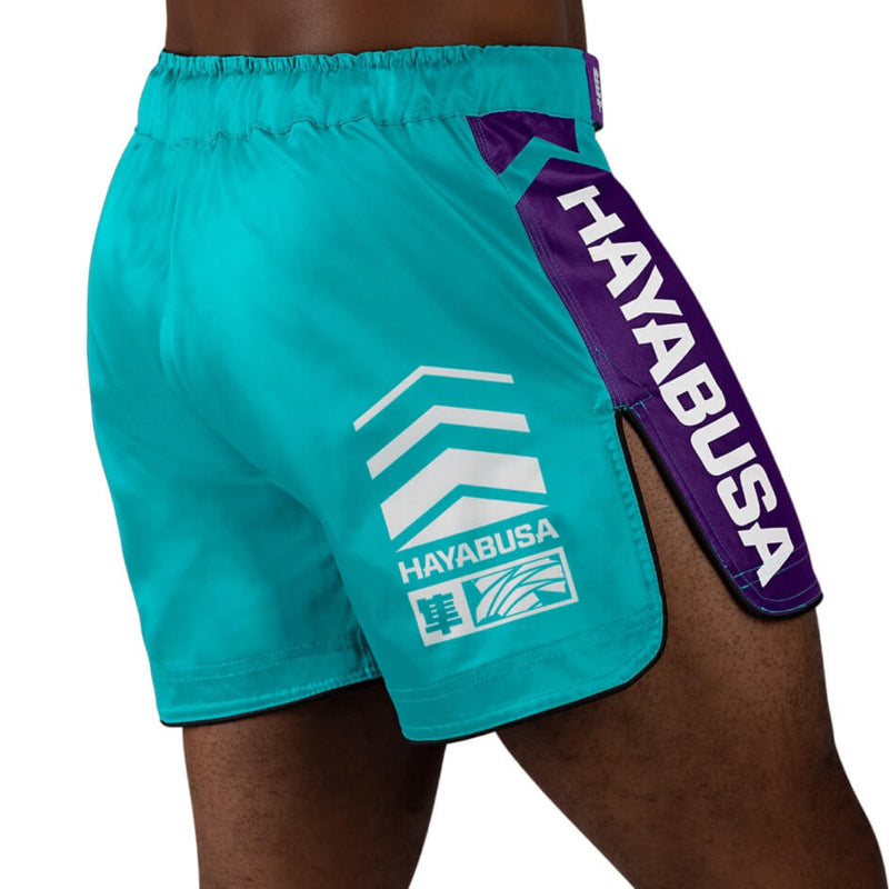 Hayabusa Icon Mid-Length Fight Shorts - Teal / Weiß