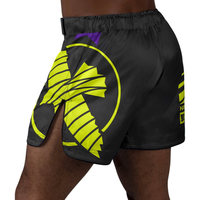 Hayabusa Icon Mid-Length Fight Shorts - Schwarz / Neon