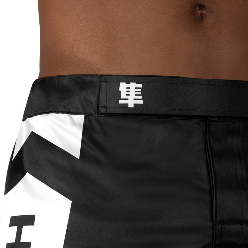 Hayabusa Icon Mid-Length Fight Shorts - Schwarz / Weiß