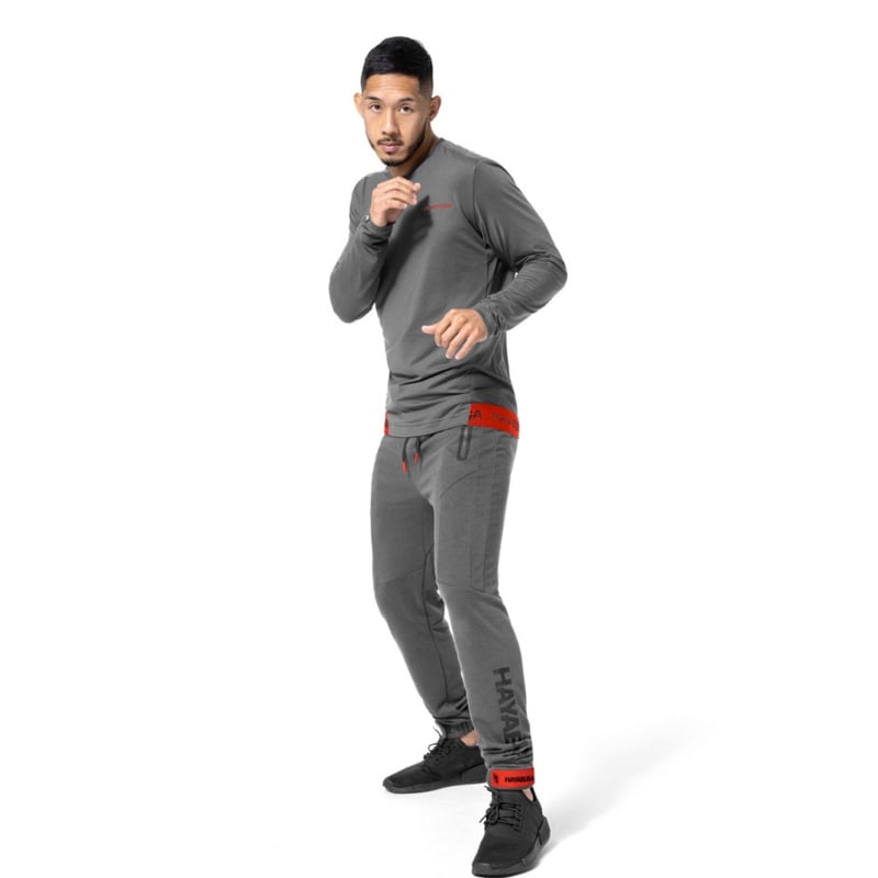 Hayabusa Athletic Langarm Trainingsshirt - Herren - Dunkelgrau