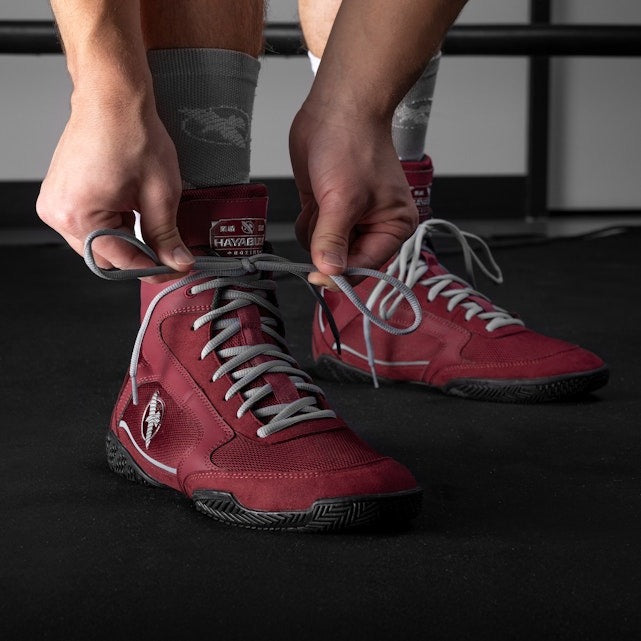 Hayabusa Pro Boxschuhe - Dunkelrot/Grau