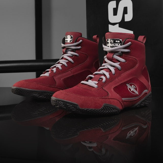 Hayabusa Pro Boxschuhe - Dunkelrot/Grau