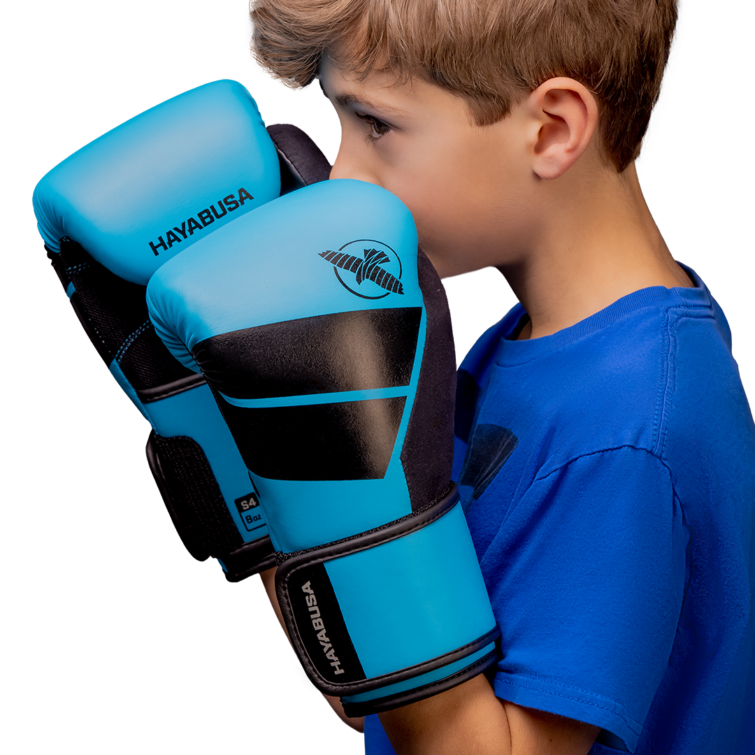 Hayabusa S4 Jugend Boxhandschuhe - Cyanblau