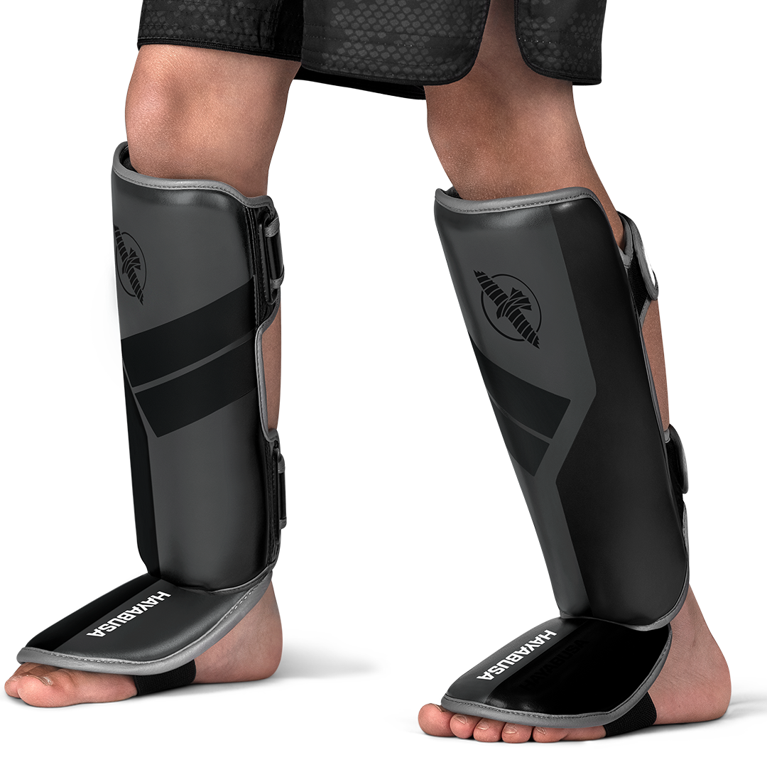 Hayabusa S4 Jugend-Schienbeinschoner - Charcoal grau