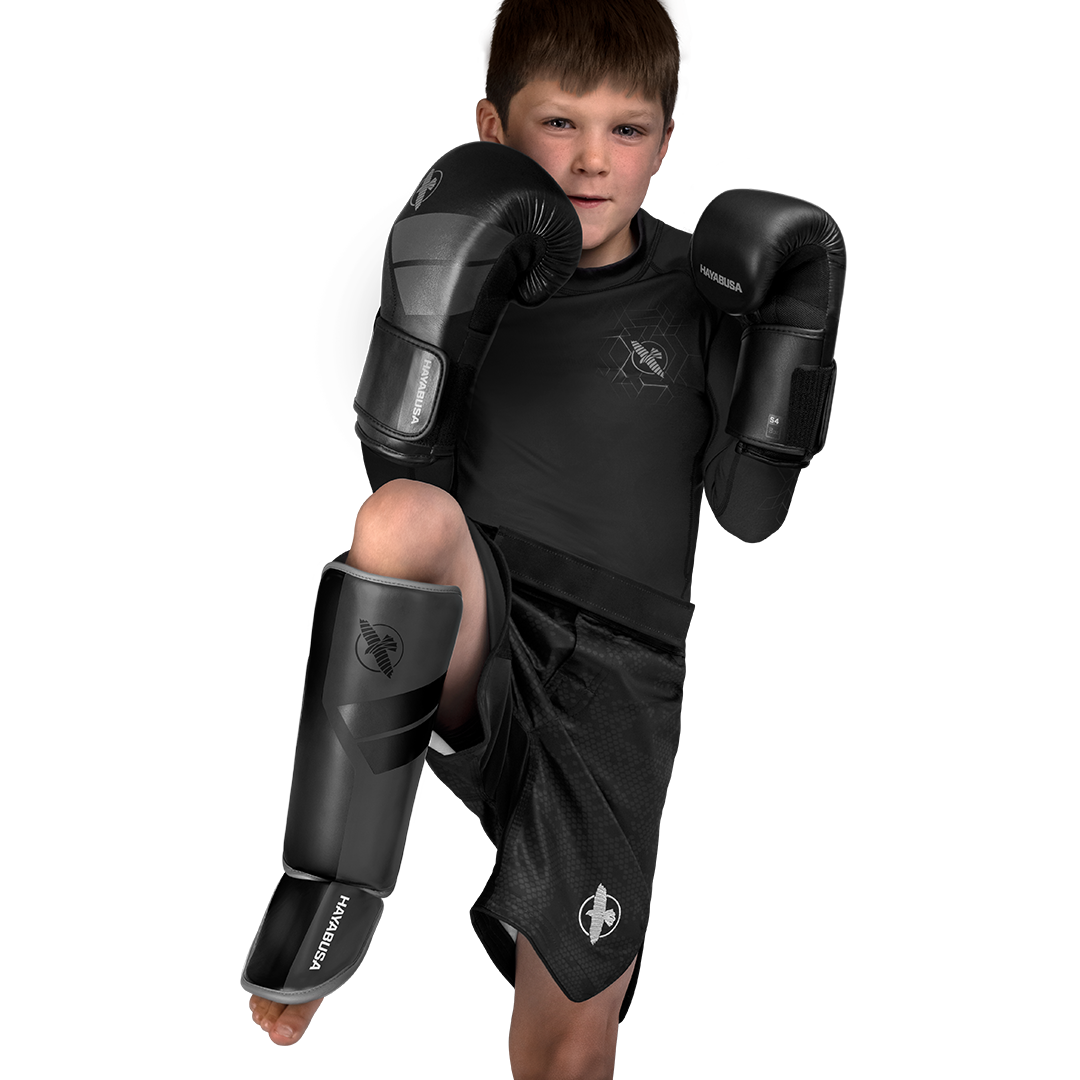 Hayabusa S4 Jugend-Schienbeinschoner - Charcoal grau